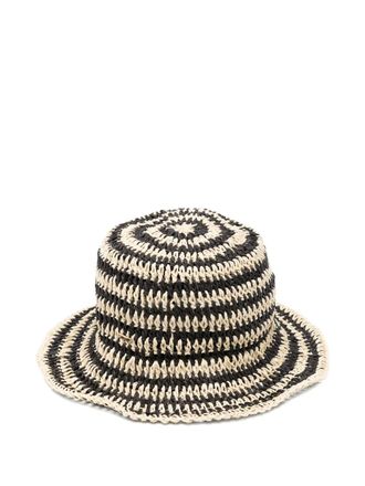 Eugenia Kim Jonah striped straw bucket hat - women - Straw - One Size - White