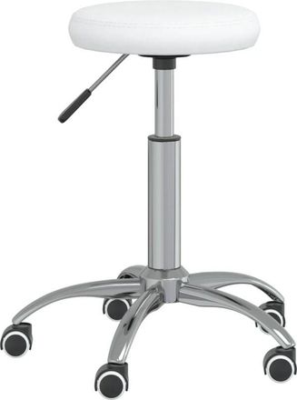 vidaXL Silla de oficina giratoria de cuero sintético blanco vidaXL