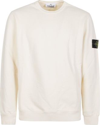 Stone Island Minimalist Cream Cotton Sweatshirt