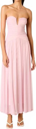 Nia Beverly Strapless Maxi Dress In Cameo Pink