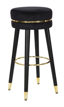 Mauro Ferretti Taburete De Bar Paris Negro/dorado Cm &Oslash; 35x74