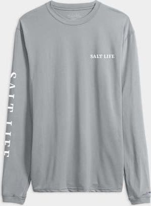 Salt Life Mahi Way Long Sleeve SLX Performance Tee in Mist Grey Heather at Nordstrom, Size Xx-Large