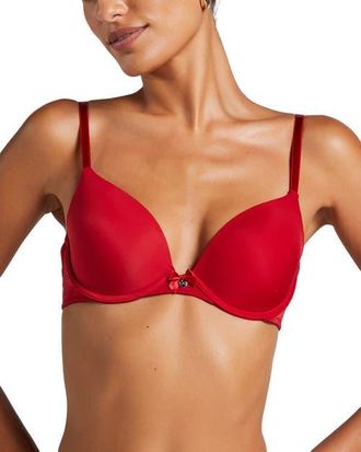 Hunkem&ouml;ller Plunge Padded Underwired Bra in Chili Pepper at Nordstrom, Size 32A