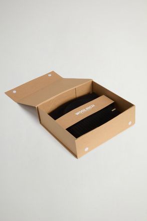 Woolrich donna Set regalo con berretto e sciarpa Nero Taglia ONE