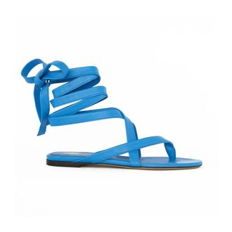 The Attico Schoenen, Dames, Blauw, 37 EU, Leer, Turquoise Vetersluiting String Sandaal