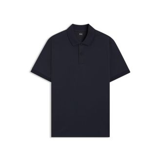 BOSS Monogram-placket polo shirt in a cotton blend