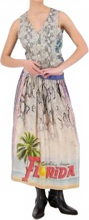 Me369 Vanessa Printed Midi Skirt In Snake Charmer