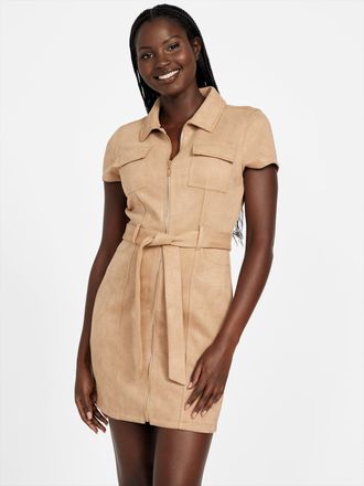 Guess Deanna Faux-Suede Shirt Dress