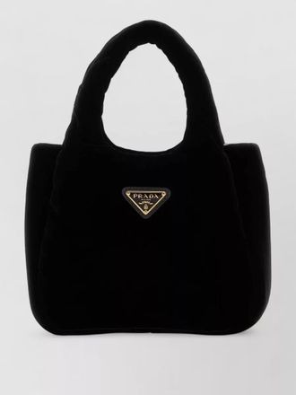 Prada velvet shoulder bag soft texture handle