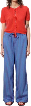FRNCH Edeline Trouser Pant In Blue/red