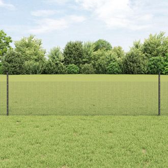 Berkfield Home Welded Wire Fence with 44 U Posts Grey 0.5x100 m Steel