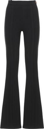 Elisabetta Franchi Black Metal Logo Straight-Leg Pants