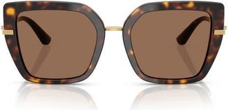 Dolce & Gabbana 53mm Butterfly Sunglasses in Havana at Nordstrom