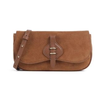 Coccinelle Cross Body Bags, female, Brown, Size: ONE SIZE Micro-grain Leather Crossbody