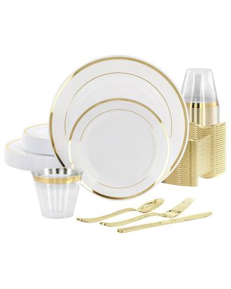 Elama 150pc Disposable Plastic Dinnerware Party Set