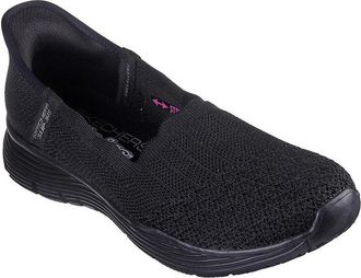 Skechers Womens Skechers Seager Believe It 158980-BBK Black Slip-On Shoes RHS6740