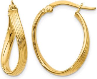 Diamond2Deal 10K Yellow Gold Fancy Hinged Hoop Earrings