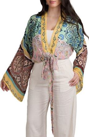 Saachi Paisley Tie Front Tunic in Pink at Nordstrom Rack