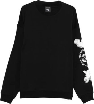 Yohji Yamamoto Cloud-Print Crew-Neck Sweatshirt Clothing