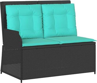vidaXL Banco De Jard&iacute;n Negro Rat&aacute;n Sint&eacute;tico Vidaxl