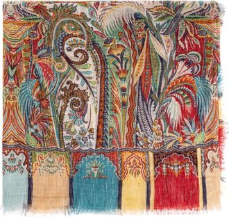Etro Accessoires, Dames, Veelkleurig, ONE Size, Linnen, Patroon Sjaal
