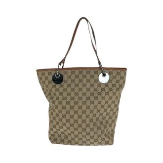 Gucci Pre-owned Tote Bags, female, Brown, Size: ONE SIZE Pre-owned GG Canvas Tote Bag