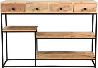 Miliboo Consola 4 Cajones En Cacia Y Metal Negro L115 Cm Grenelle