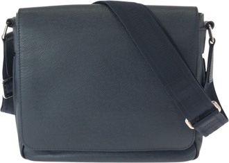 Louis Vuitton Navy Taiga Leather Messenger Bag Shoulder Bag (Pre-Owned)