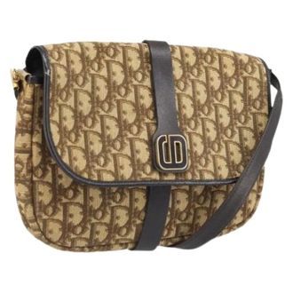 Dior Pre-owned Shoulder Bags, female, Beige, Size: ONE SIZE Pre-owned Trotter Canvas Shoulder Bag