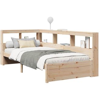 vidaXL Bookcase Bed without Mattress 100x200 cm Solid Wood Pine Vidaxl