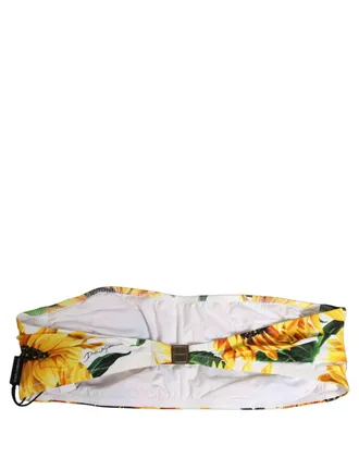 Dolce & Gabbana Sunflower-Print Bandeau Bikini Top - White