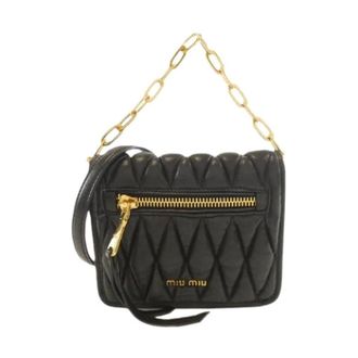 Miu Miu Pre-owned Mini Bags, female, Black, Size: ONE SIZE Pre-owned Leather Shoulder Bag