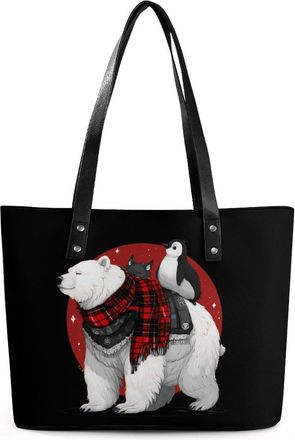 Generic Bear Fox Penguins Tote Bags for Women Cute Shoulder Purses Handbags