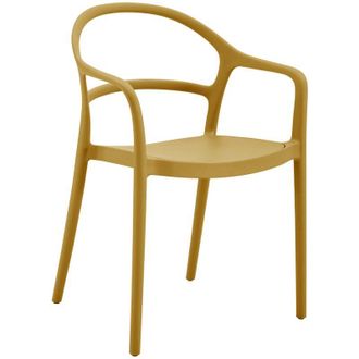 Mobili Rebecca Sedia Rebecca Mobili Nopal 81x57x51,5 Polipropilene Giallo Senape Moderno