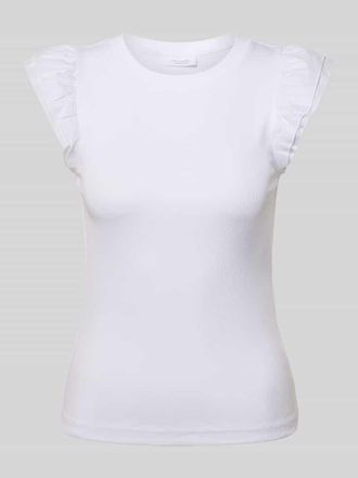 Rich & Royal Top mit R&uuml;schen und Rundhalsausschnitt in Weiss, Gr&ouml;&szlig;e XL