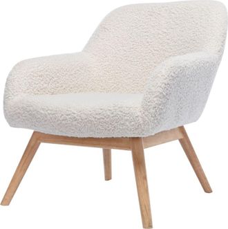 Moloo Sill&oacute;n de madera natural y tejido de rizo crudo
