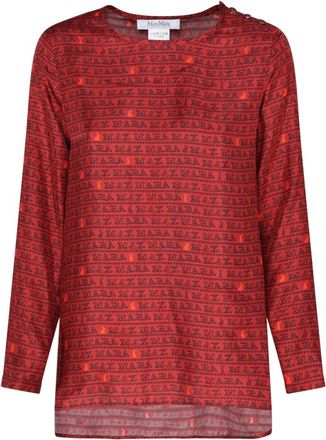 Max Mara Blouses, female, Red, Size: 3XS Red Logo Blouse