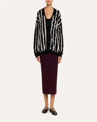Zankov Alina Compact Merino Wool Pencil Skirt In Pineau