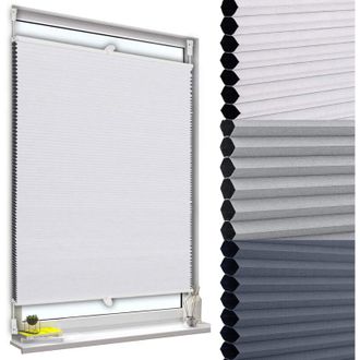 Woltu Estor Enrollable Plisado De Panal De Abeja Para Ventana Blanco 100x120 Cm - Woltu