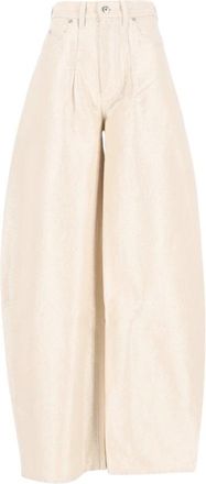 Jacquemus Wide de-N&icirc;mes Denim Broek - Dames - Loose Fit Jeans - Beige - W26 - Denim - Jeans
