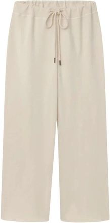 The Great. Wide Leg Cropped Sweatpant - Dames - Vrijetijds broeken - Beige - M - Katoen - Broeken