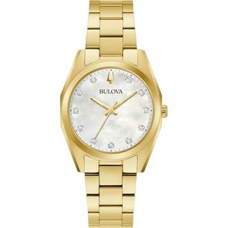 Bulova Surveyor Dames Gouden Horloge 97P172