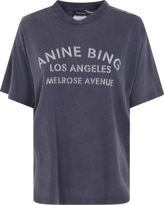 Anine Bing T-Shirt Short Sleeve Cade Tee Melrose Stencil