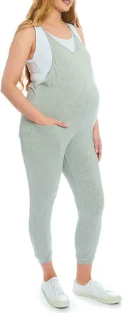 Everly Grey Brandi During & After Maternity/Nursing Romper in Heather Grey Solid at Nordstrom, Size X-Large