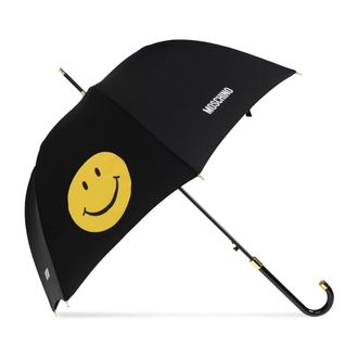 Moschino Accessoires, unisex, Zwart, ONE Size, Polyester, Smiley Umbrella