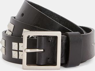 AllSaints Cow Leather Alexia Leather Studded Belt, Size: XL
