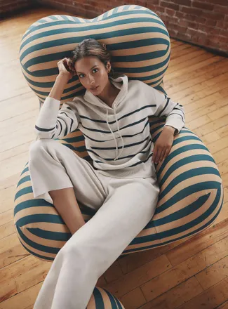 Miiyu Womens Solid knit cropped lounge pant