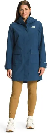 The North Face City Breeze Rain Parka II Jacket Womens Blue Hooded KFC498
