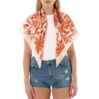 Nicole Miller Paisley Square Scarf in Natural at Nordstrom Rack