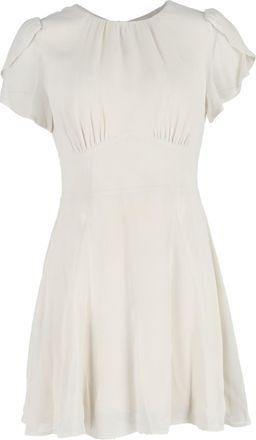 Reformation Tulip Sleeve Mini Dress in White Viscose